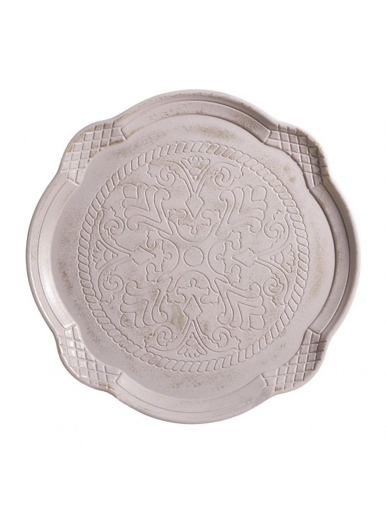 Bandeja Creme/Ouro Trabalhada 44cm