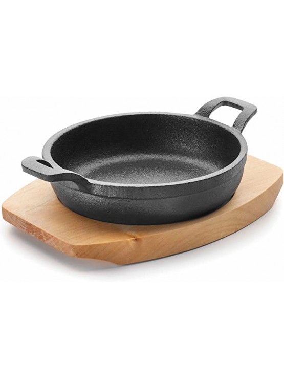 Caçarola Ferro Fundido Ø 18,5 cm Com Base Madeira