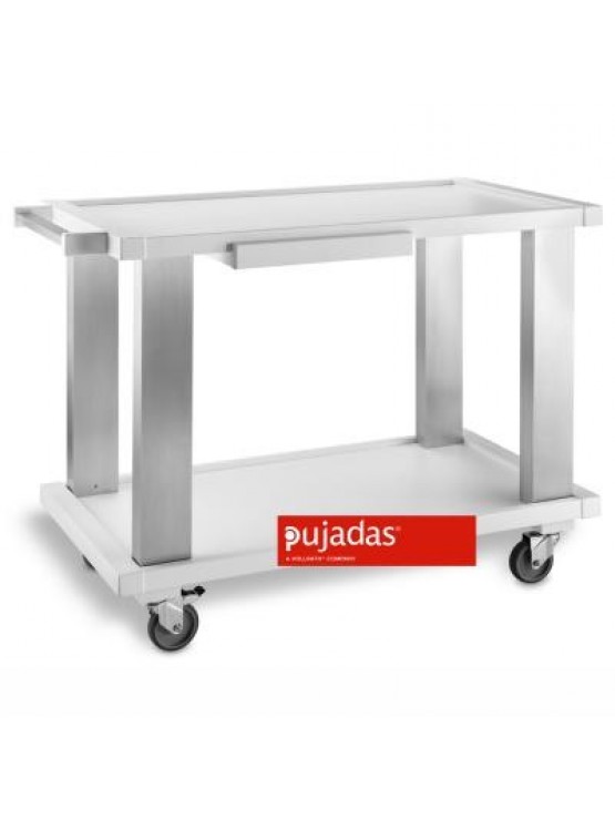 Carro Branco Madeira-Alumínio 2 Prateleiras