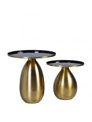 Mesas Auxiliares Douradas Conjunto de 2