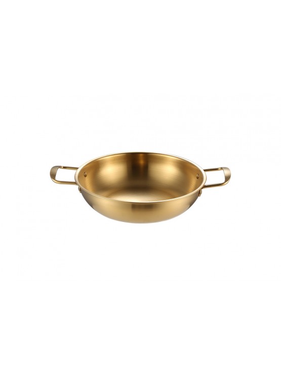 Frigideira 2 Asas para Servir Inox Dourado 1L Ø19,5x6cm