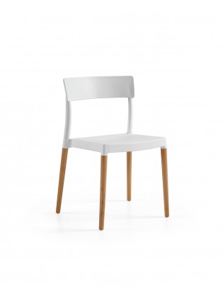 Cadeira Lilly C/Pernas De Madeira