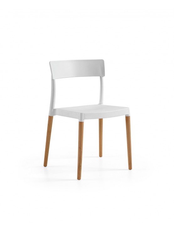 Cadeira Lilly C/Pernas De Madeira