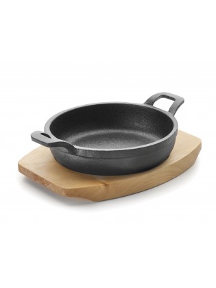 Caçarola Ferro Fundido Ø 12,5 cm Com Base Madeira