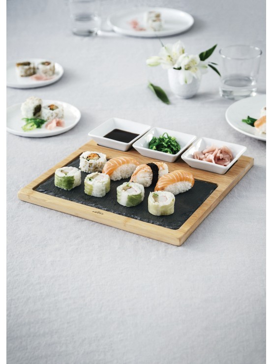 Tábua de madeira e Ardósia para Sushi