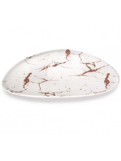 Prato Apresentação Melamina Branco/Dourado | GOLDEN 