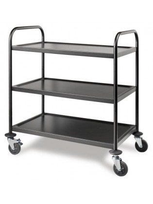 Carro de Serviço Inox 3 Divisões Preto