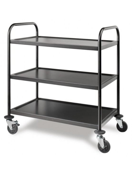 Carro de Serviço Inox 3 Divisões Preto