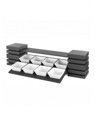 Conjunto De Suporte 2 Níveis Para Buffet C/ 8 Tigelas Melamina 