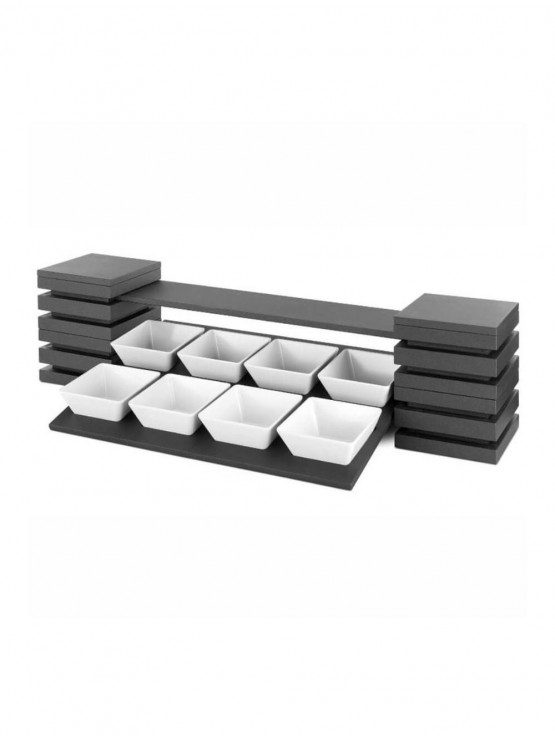 Conjunto De Suporte 2 Níveis Para Buffet C/ 8 Tigelas Melamina 