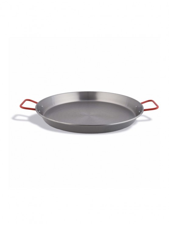 Panela De Paella Valenciana Aço Carbono Polido Preto Diâm. 30 cm