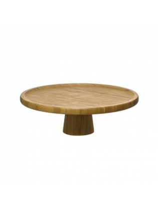 Prato Em Bambu Ø 30cm Com Pé