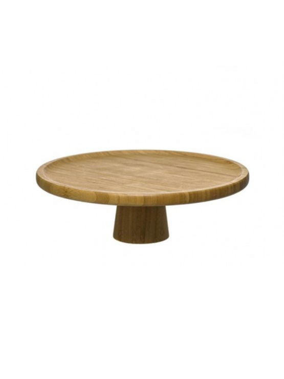 Prato Em Bambu Ø 30cm Com Pé