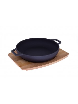Caçarola Ferro Fundido Ø 30,5 cm Com Base Madeira